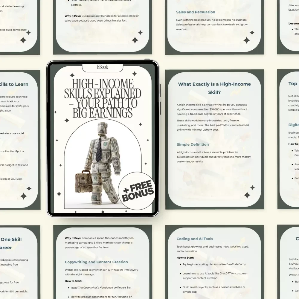 High-Income Skills Explained – Your Path to Big Earnings | What Is a High Income Skill Guide | Digital Download eBook for Career Growth & Online Success