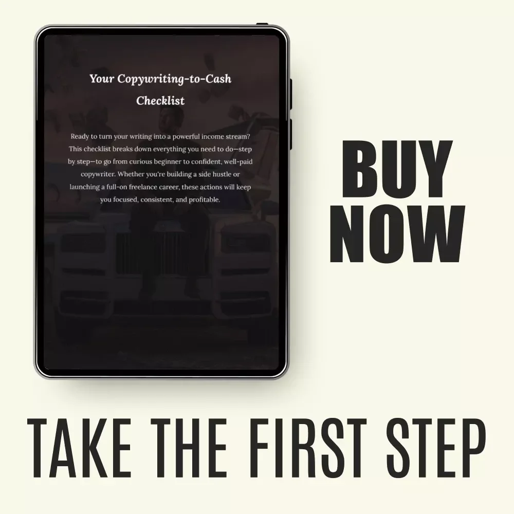 Your Copywriting-to-Cash Checklist | Copywriting High Income Skill Step-by-Step Action Plan for Freelancers & Side Hustlers | Digital Download