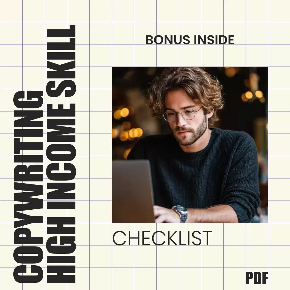 Your Copywriting-to-Cash Checklist | Copywriting High Income Skill Step-by-Step Action Plan for Freelancers & Side Hustlers | Digital Download