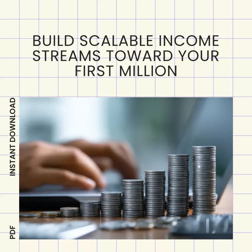 12 Steps to Build Your First Million – Checklist | 12 realistic ways to make your first $1 million | Wealth Building, Passive Income, Side Hustle & Investment Planner Digital Download