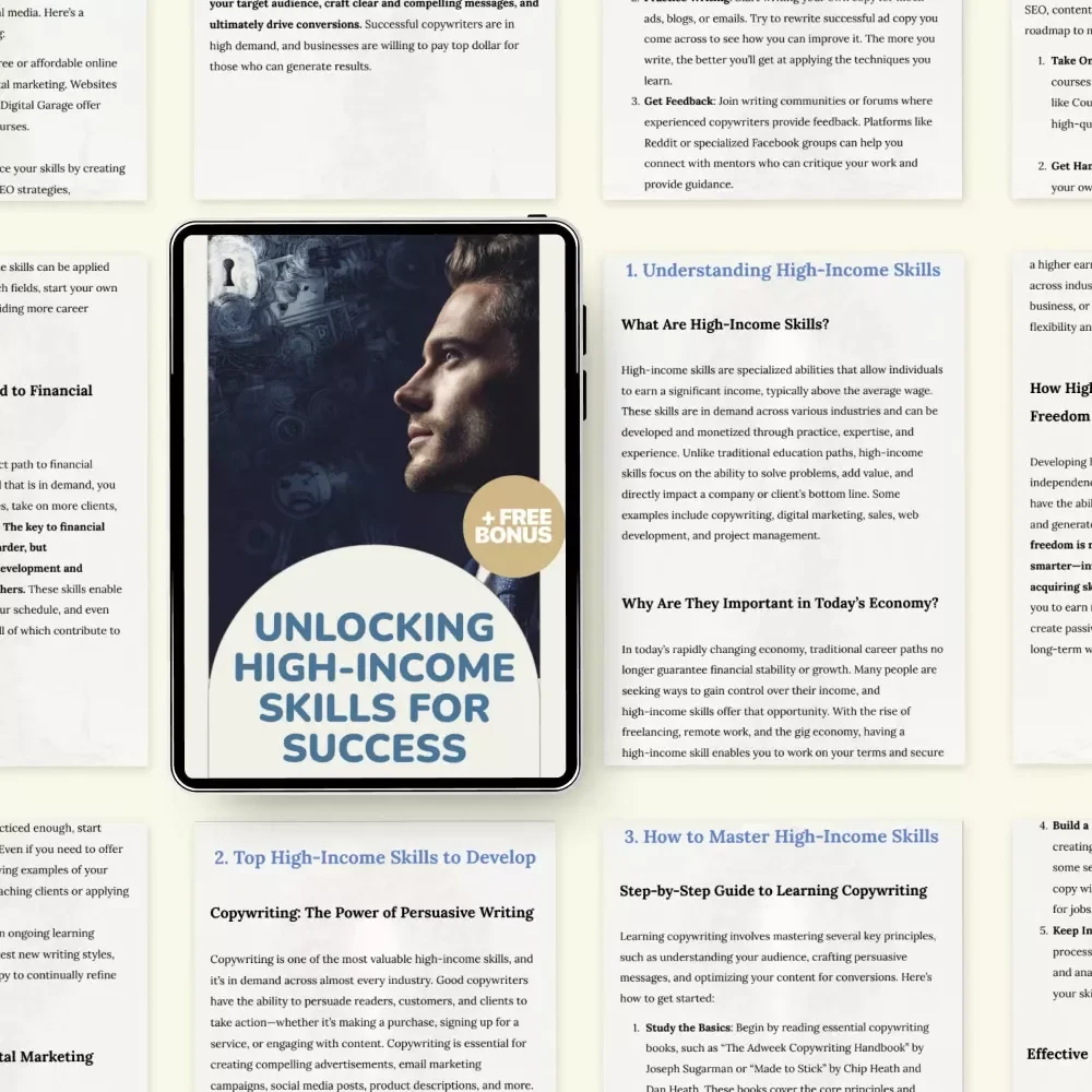 Unlocking High-Income Skills for Success – Practical Guide to Develop High Income Skills, Build Financial Freedom & Create a Profitable Career or Online Business