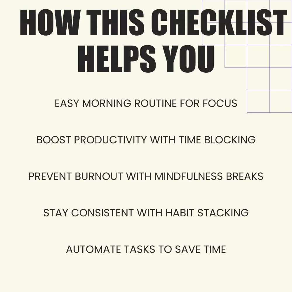 Daily Success Habits Action Checklist: Boost Your Productivity and Focus Every Day