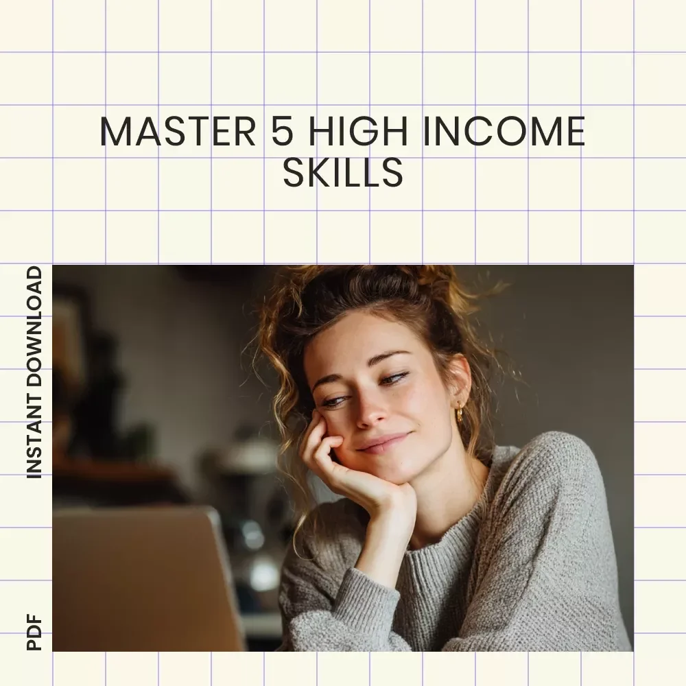 High-Income Skills Mastery Checklist | 5 high income skills Guide for Copywriting, Digital Marketing & Sales | Digital Download for Freelancers & Side Hustlers