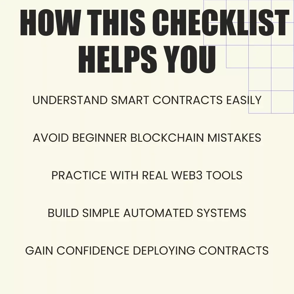 Smart Contract Starter Pack – Smart contracts explained Checklist for Blockchain Beginners, Web3 Builders & Solidity Learners