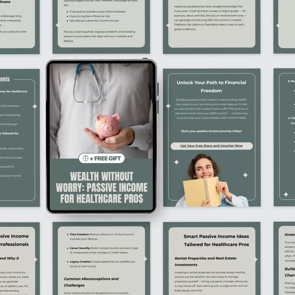Wealth Without Worry: Passive Income for Healthcare Pros – The Ultimate Guide to Passive income for healthcare professionals, Smart Side Hustles & Financial Freedom