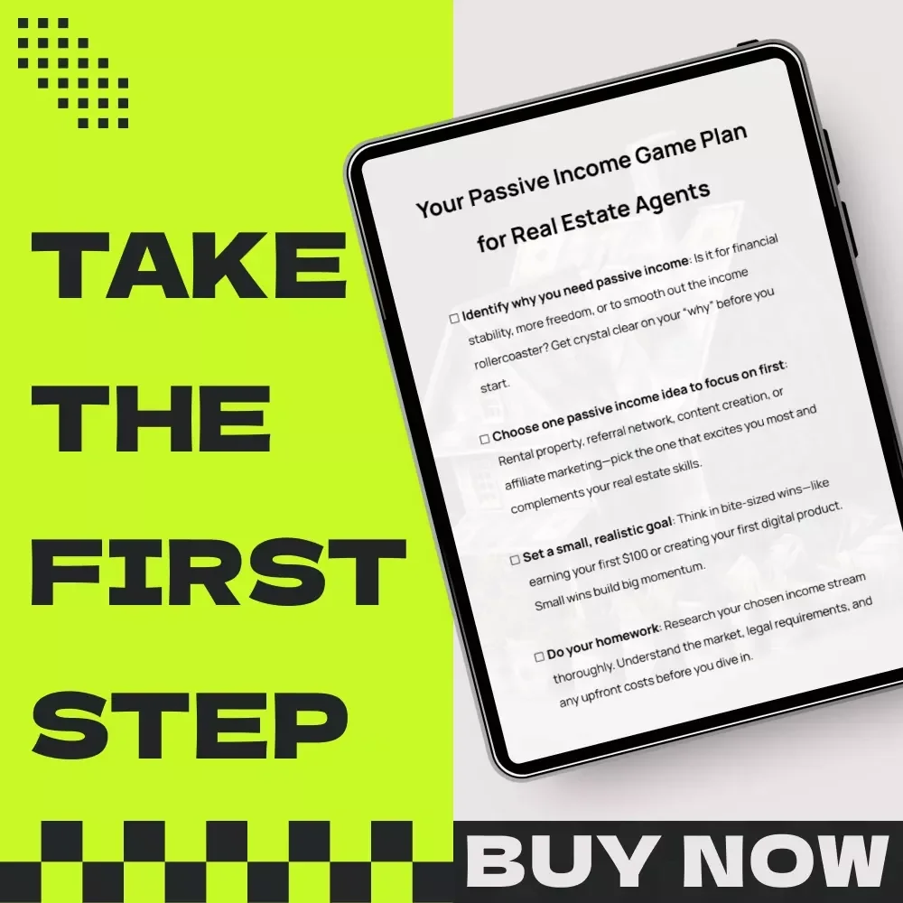 Your Passive Income Game Plan for Real Estate Agents – Passive Income Streams for Real Estate Agents Checklist, Digital Download Business Builder