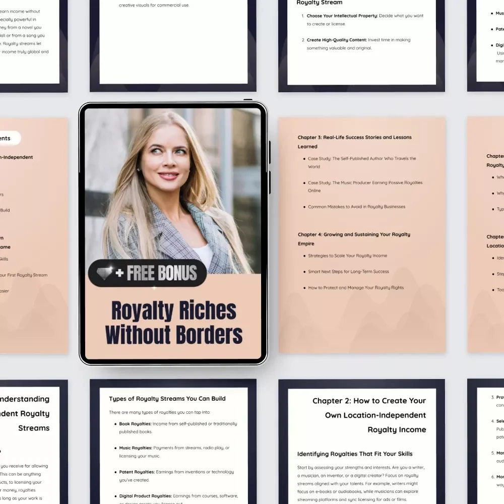 Royalty Riches Without Borders: The Ultimate Guide to Location-Independent Royalty Streams for Passive Income & Digital Freedom