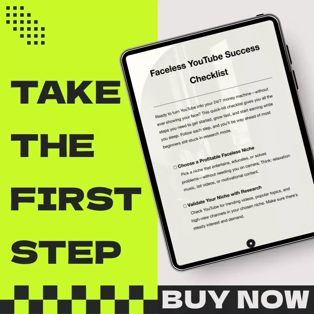 Faceless YouTube Success Checklist – YouTube Faceless Channel Passive Income Step-by-Step Guide for Beginners