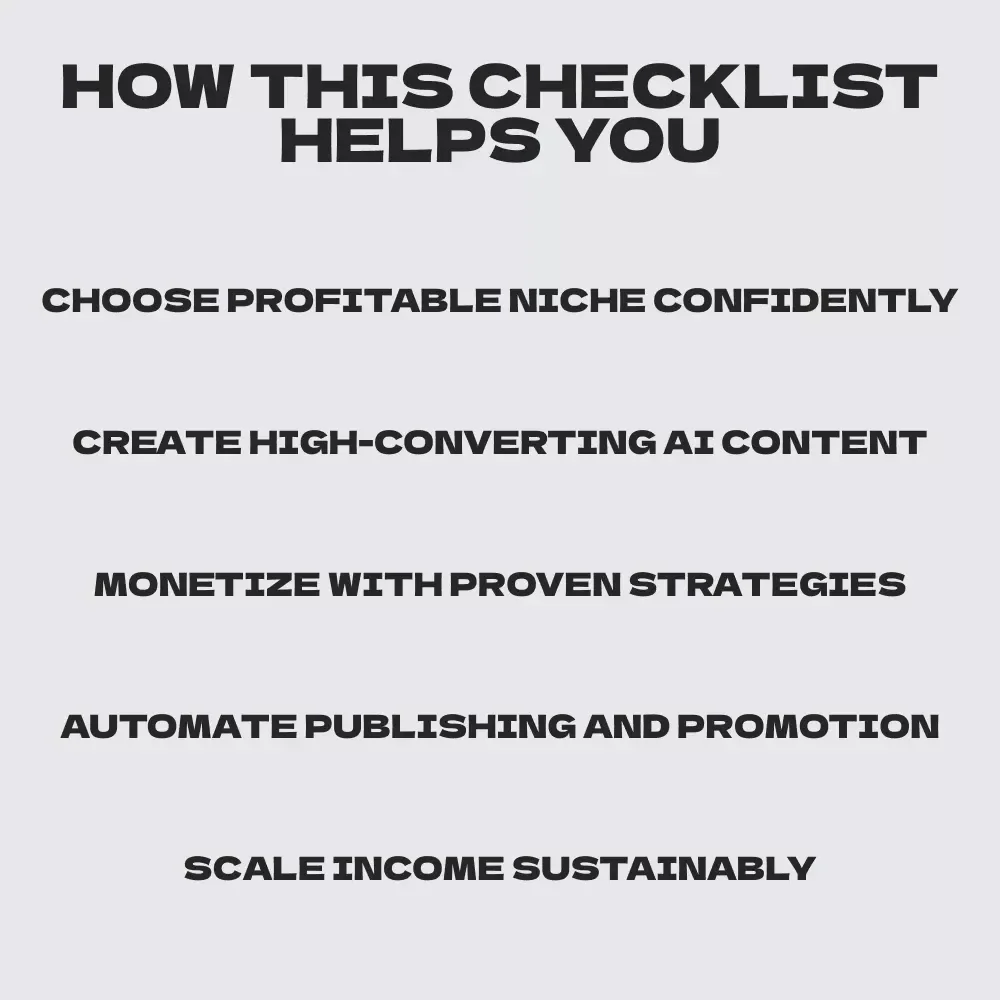Your Ultimate AI Content Monetization Checklist for Passive Income Success – AI content monetization for passive income Digital Download Guide for Creators & Entrepreneurs