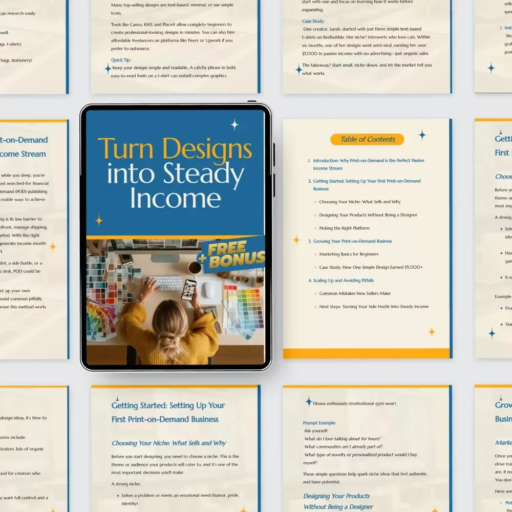 Turn Designs into Steady Income: A Guide to Passive Income through Print-on-Demand Publishing