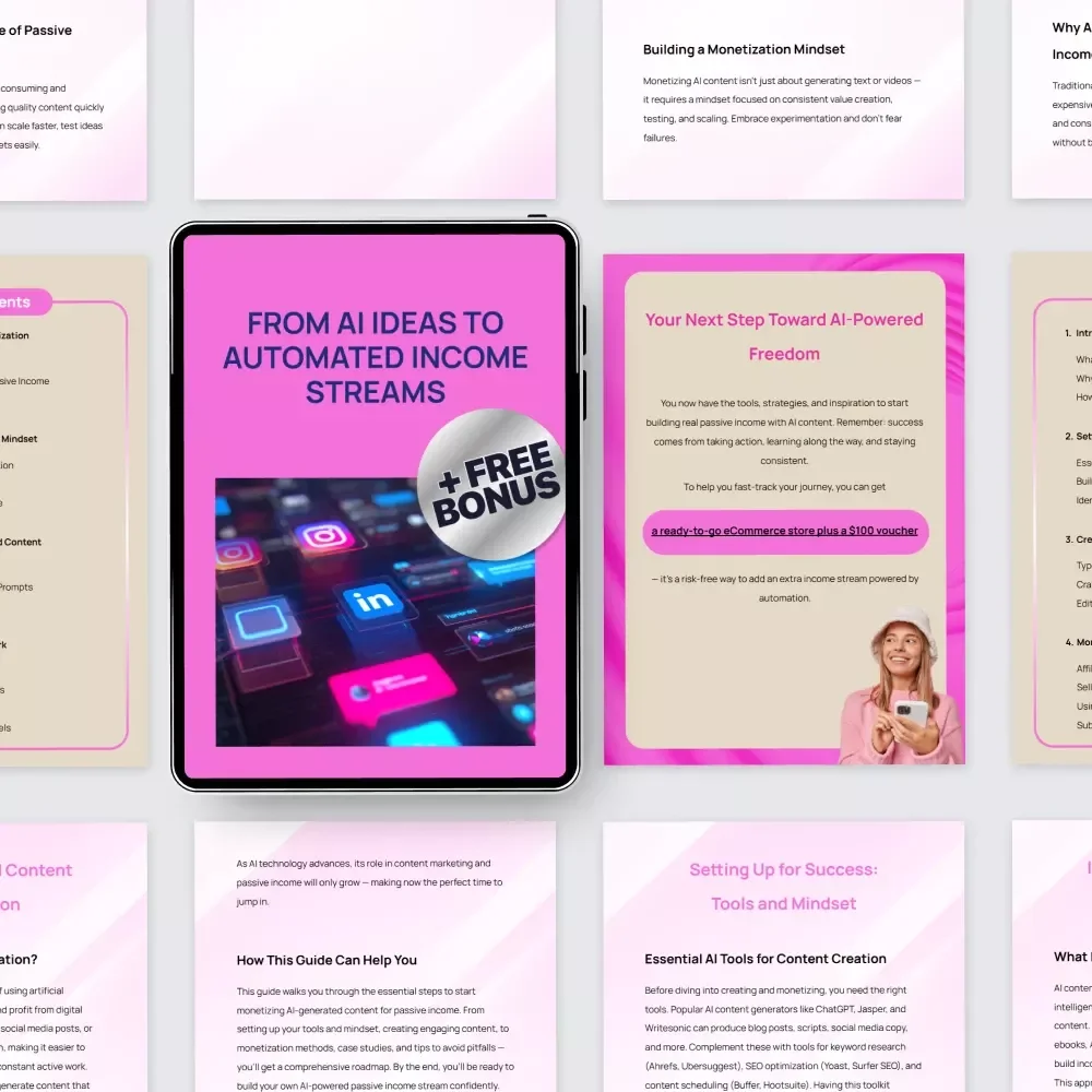 From AI Ideas to Automated Income Streams | AI Content Monetization for Passive Income eBook Guide | Build, Scale & Automate Online Revenue