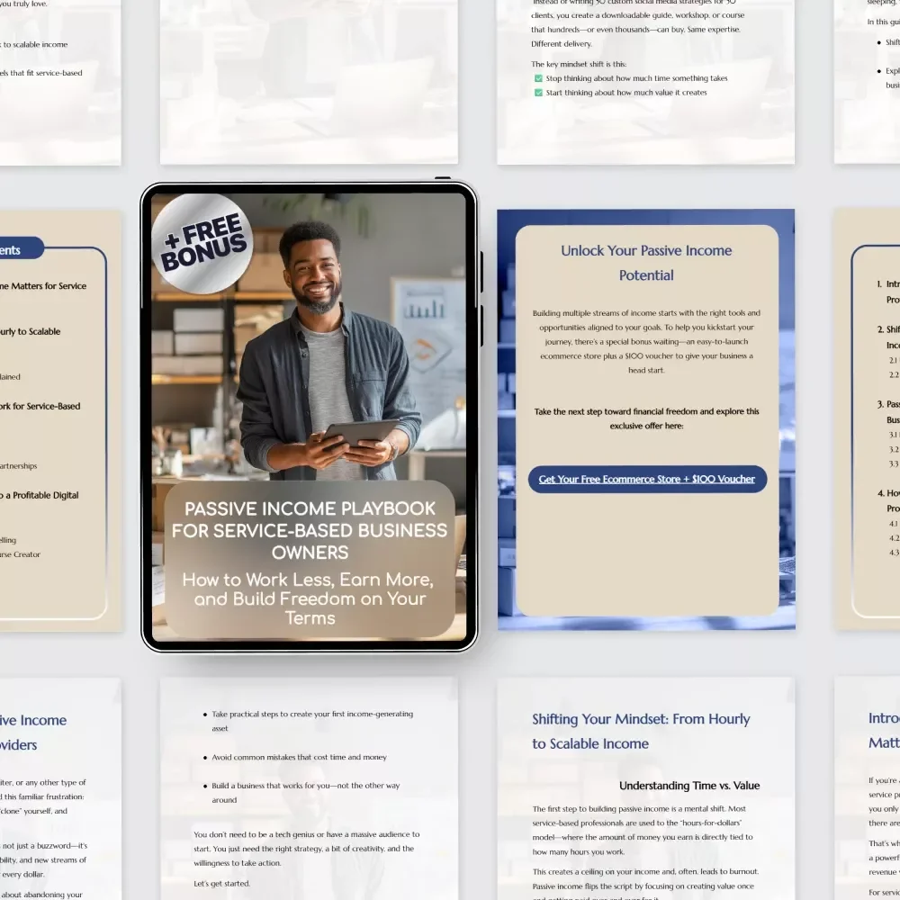 Passive Income Playbook for Service-Based Business Owners – Passive income for service-based business owners eBook, Scalable Income Guide, Digital Download for Coaches & Consultants
