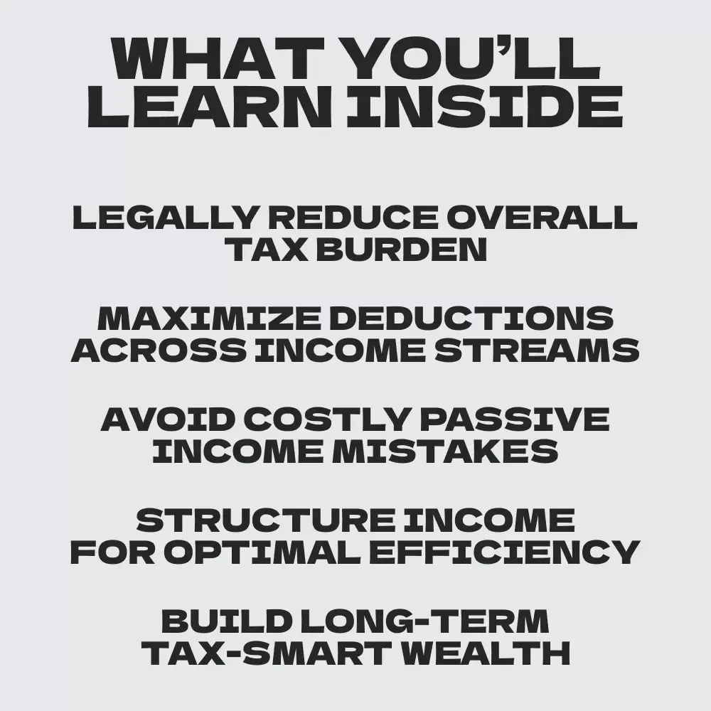 Tax Optimization for Multiple Passive Income Streams | Tax Optimization for Multiple Passive Income Streams eBook for Investors, Rental Income, Dividends & Online Business Owners
