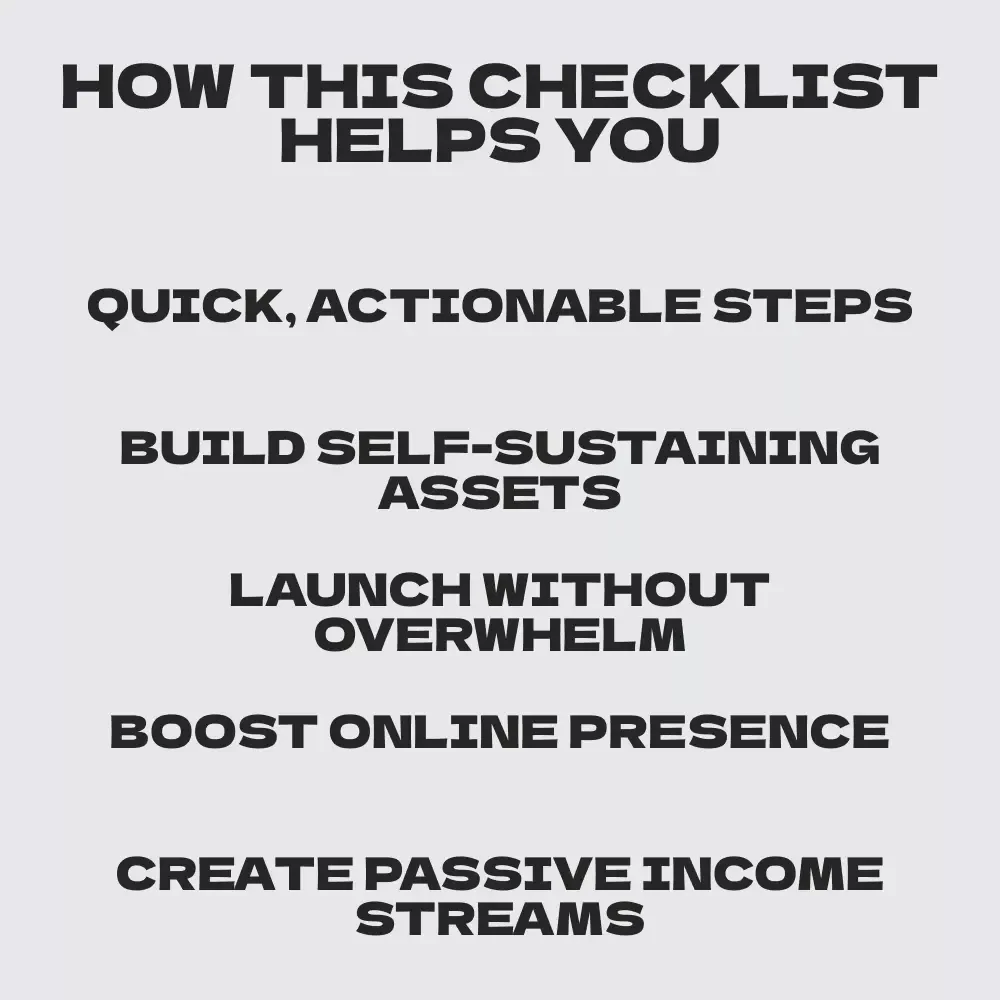 Quick-Start Checklist for Creating Self-Sustaining Online Assets