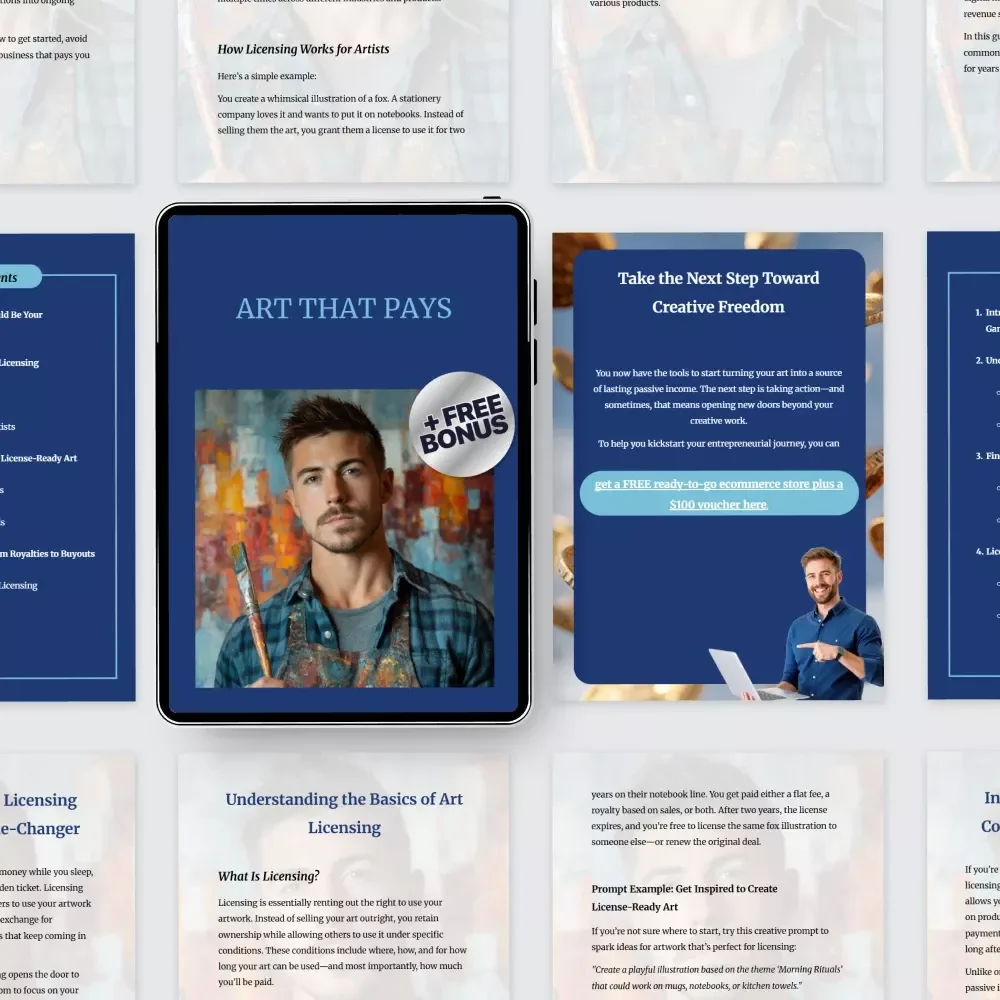 Art That Pays: eBook Guide for Artists Building Passive Income through Licensing | Complete Art Licensing Blueprint, Royalties, Contracts & Case Studies