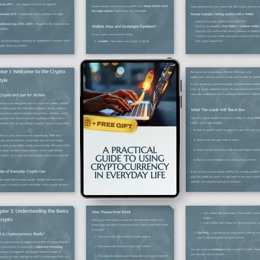 A Practical Guide to Using Cryptocurrency in Everyday Life – Complete eBook for Using cryptocurrency in everyday life, Spending, Traveling & Getting Paid with Crypto