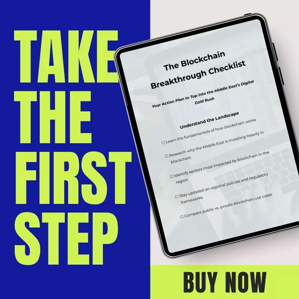 The Blockchain Breakthrough Checklist | Middle East Blockchain Initiatives Action Plan | Digital Download for UAE & Saudi Vision 2030 Opportunities