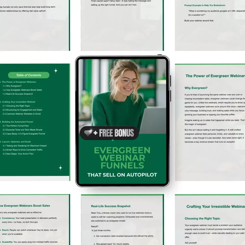 Evergreen Webinar Funnels That Sell on Autopilot - A Step-by-Step Guide to Building Profitable Evergreen Webinar Sales Funnels