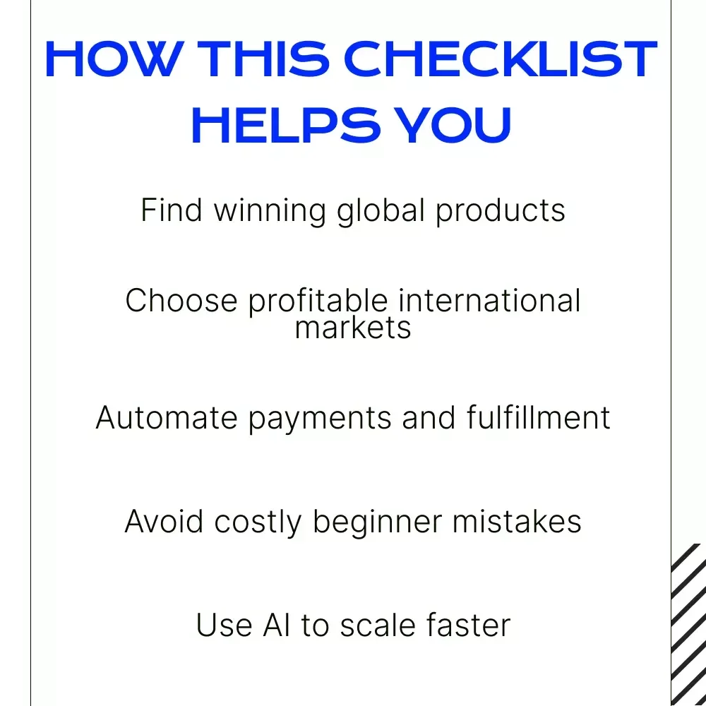 Your Quick & Easy Checklist for Global eCommerce Success – Cross-border eCommerce for automated income Digital Download Guide for Beginners & Online Entrepreneurs