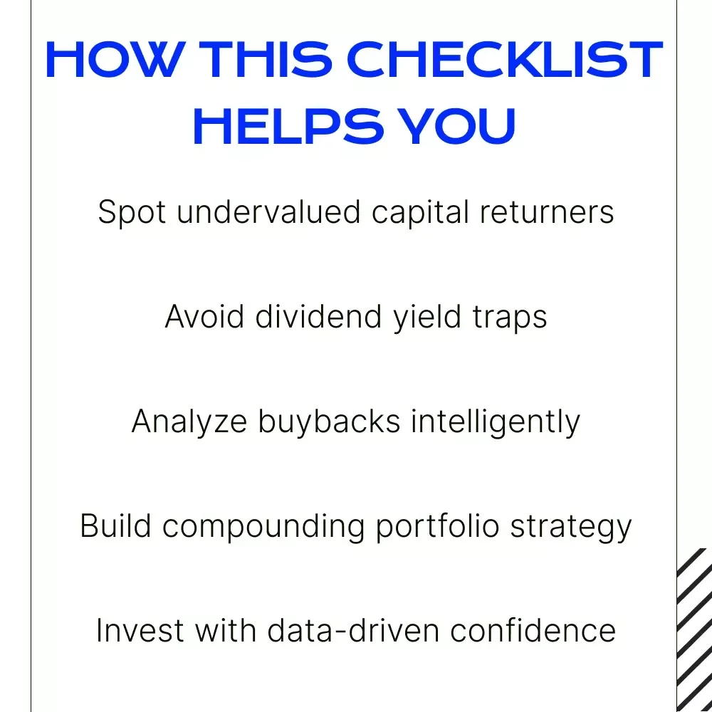 The Shareholder Yield Playbook – Buybacks and shareholder yield investing Checklist for Smarter Stock Research & Total Return Strategy