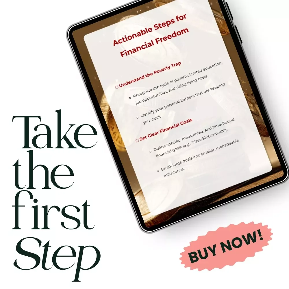 Actionable Steps for Financial Freedom – Printable Checklist for avoiding poverty trap, Smart Budget Planning & AI Money Management Guide