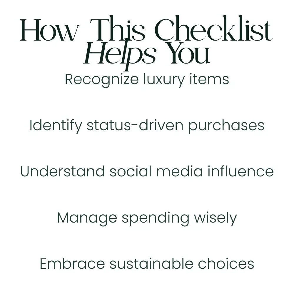 A Quick Guide to Understanding and Recognizing Conspicuous Consumption - Digital Download Checklist