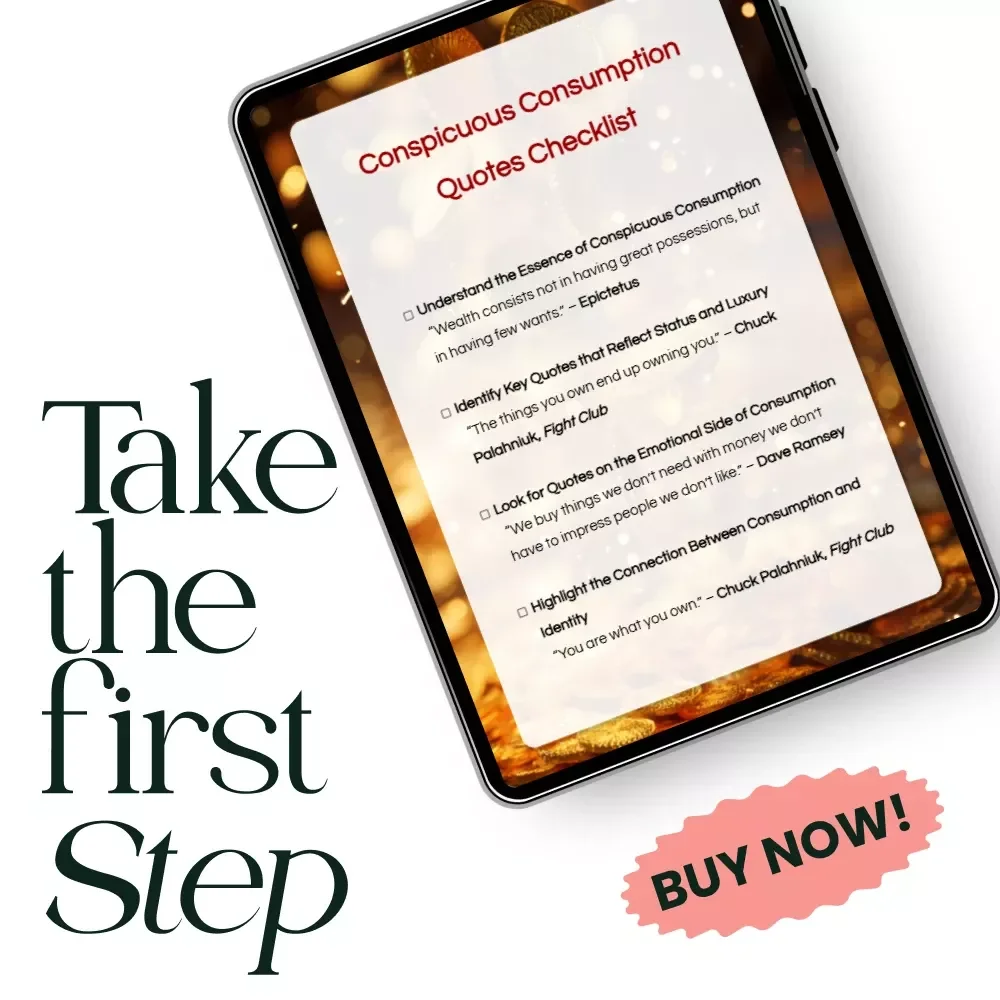 Conspicuous Consumption Quotes Checklist: Explore Insightful Thoughts on Status, Materialism & Luxury