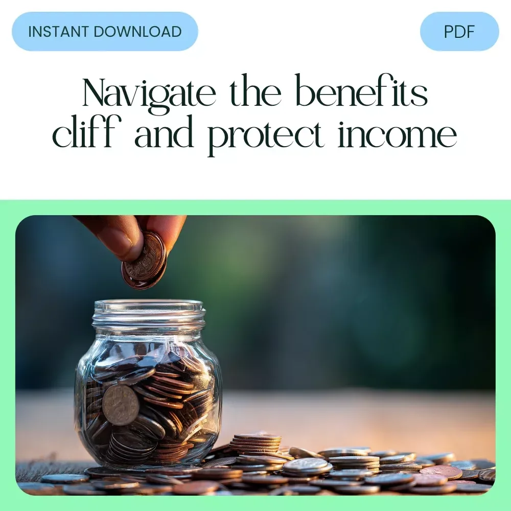 Falling Off the Edge: Understanding the Benefits Cliff and How to Navigate It | Benefits Cliff Financial Planning eBook, Income Threshold Guide, Budget & Career Strategy Digital Download