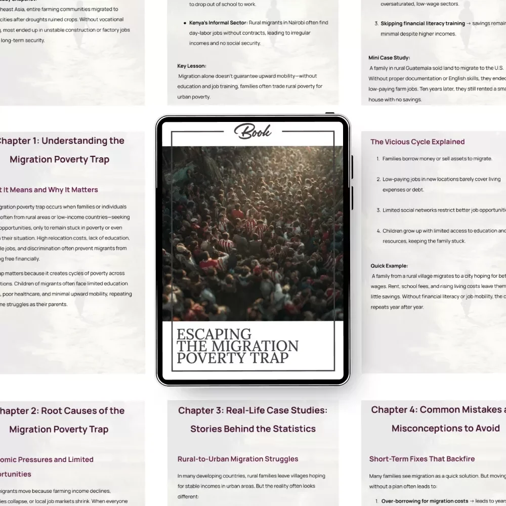 Escaping the Migration Poverty Trap – In-Depth eBook Guide to Understanding & Breaking the Migration Poverty Trap Cycle, Case Studies, AI Tools & Practical Action Steps