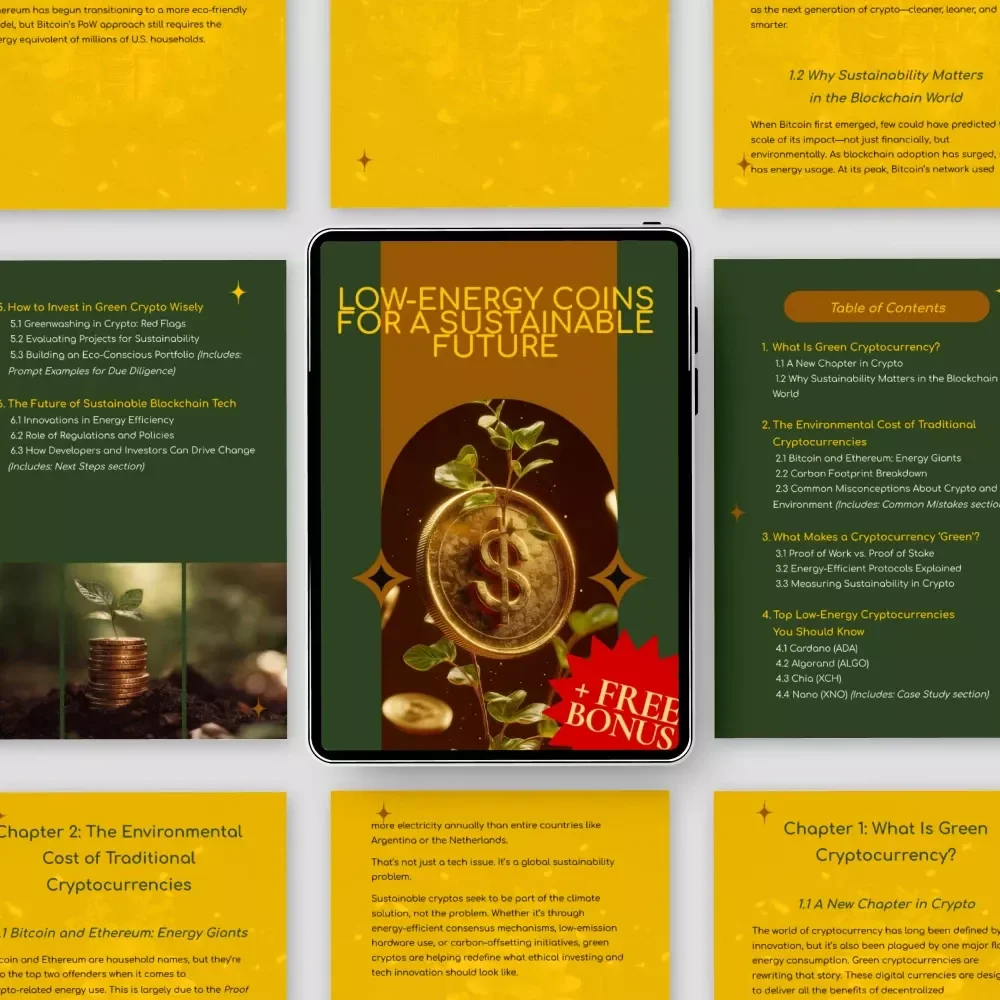 Low-Energy Coins for a Sustainable Future – eBook Guide to Green Cryptocurrencies with Low Energy Use, Eco-Friendly Crypto Investing & Sustainable Blockchain Insights