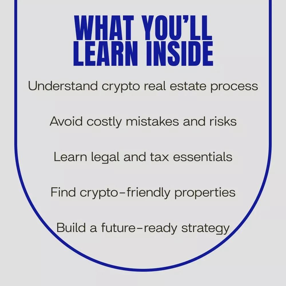 Your Smart Guide to the Future of Real Estate | Real Estate Purchases with Crypto Digital Guide, Bitcoin Property Buying eBook, Crypto Real Estate Checklist & Investment Resource