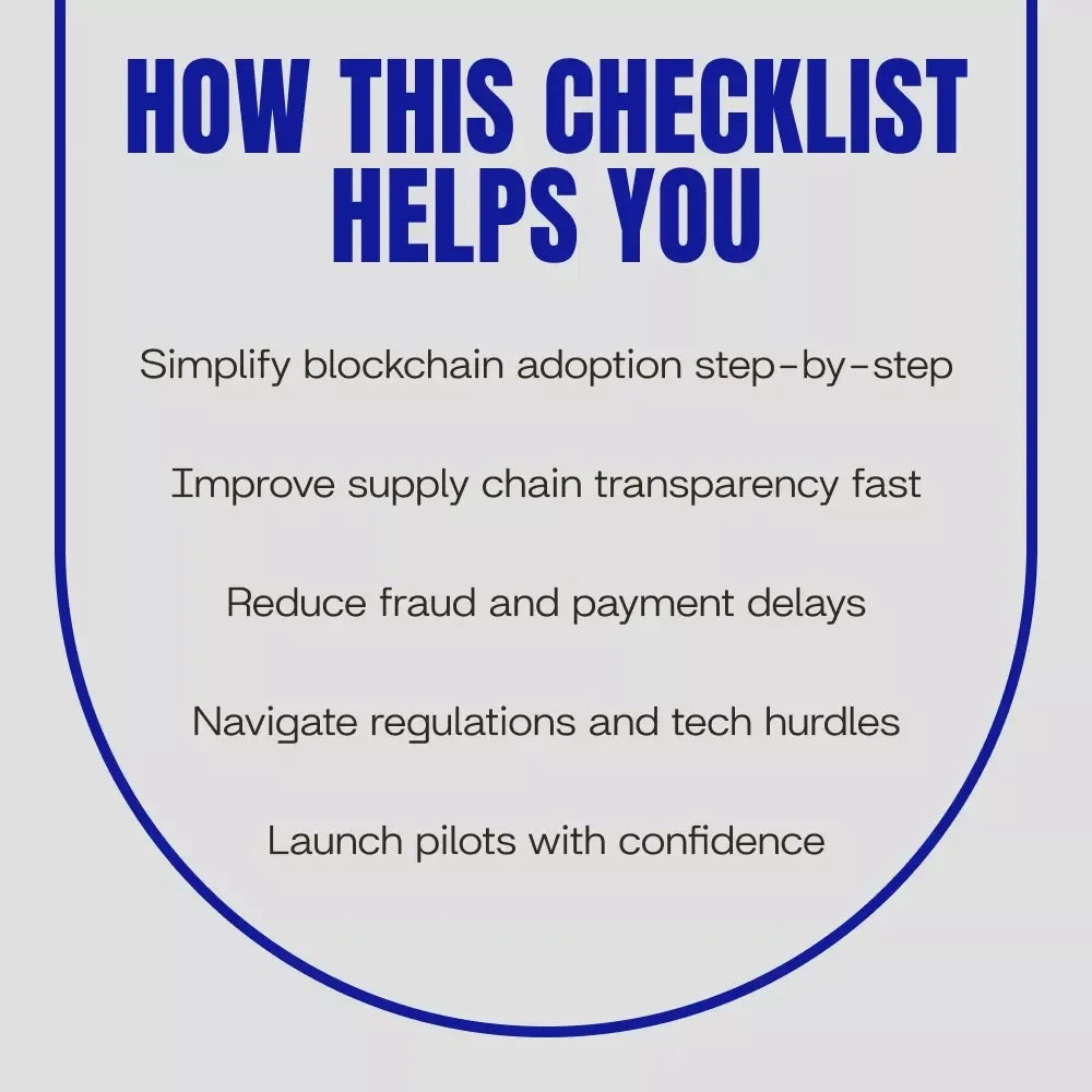 Your Blockchain Boost Checklist for Smarter Global Supply Chains – Blockchain for supply chain in global trade Digital Download for Logistics Leaders & Innovators