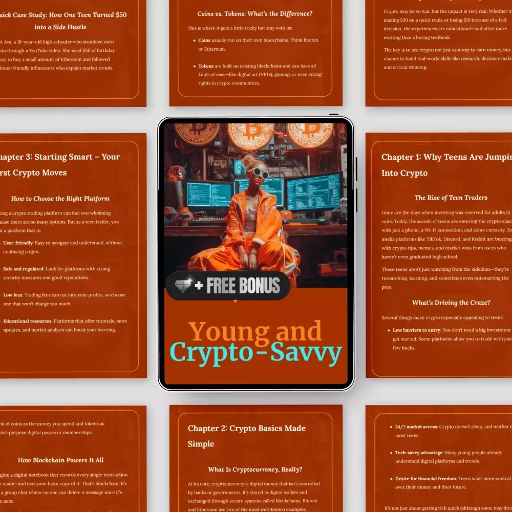 Young and Crypto-Savvy: A Teen’s Guide to Navigating the Cryptocurrency World - eBook Digital Download