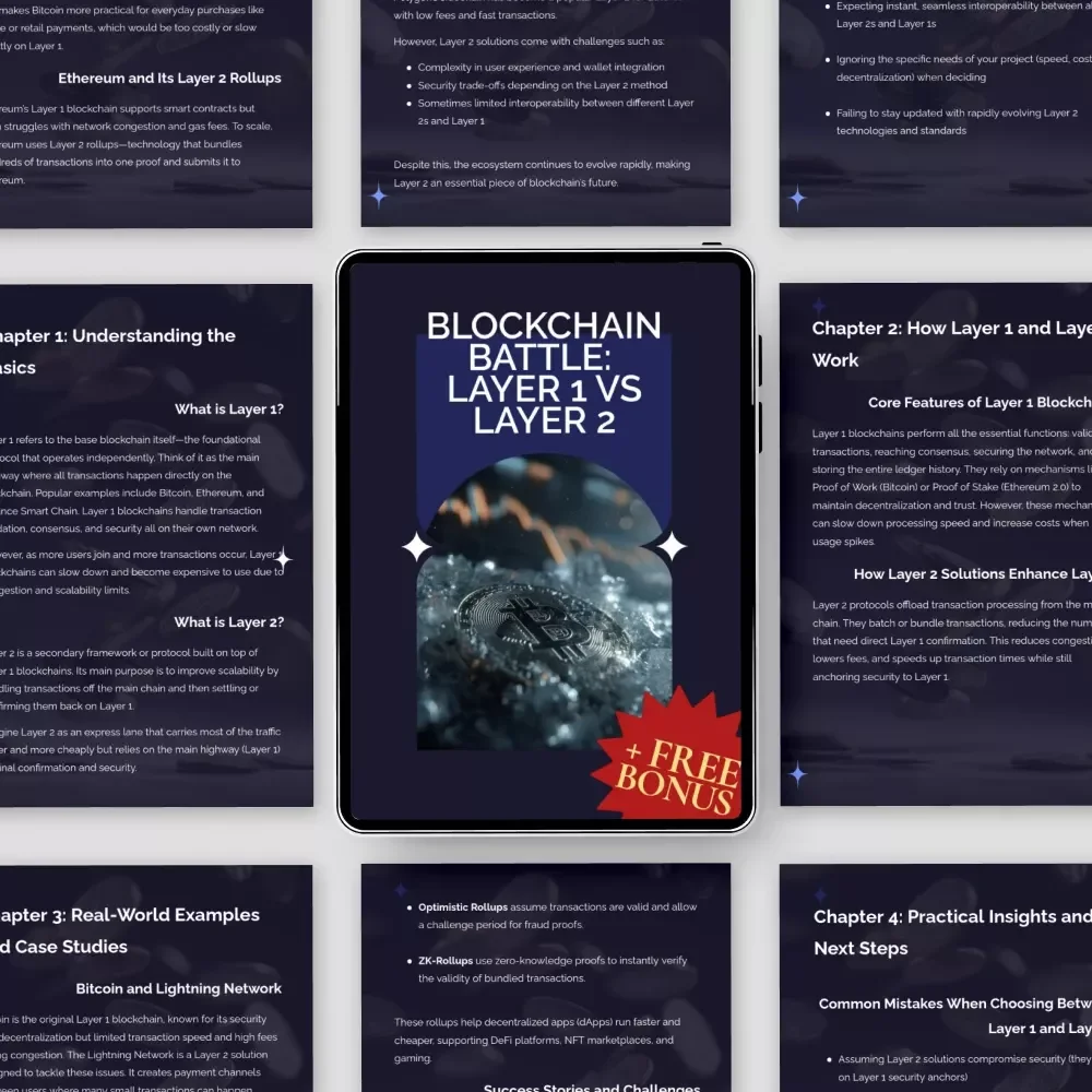 Blockchain Battle: Layer 1 vs Layer 2 – Complete Guide to Layer 1 vs Layer 2 blockchain solutions for Beginners & Builders | Digital Download eBook