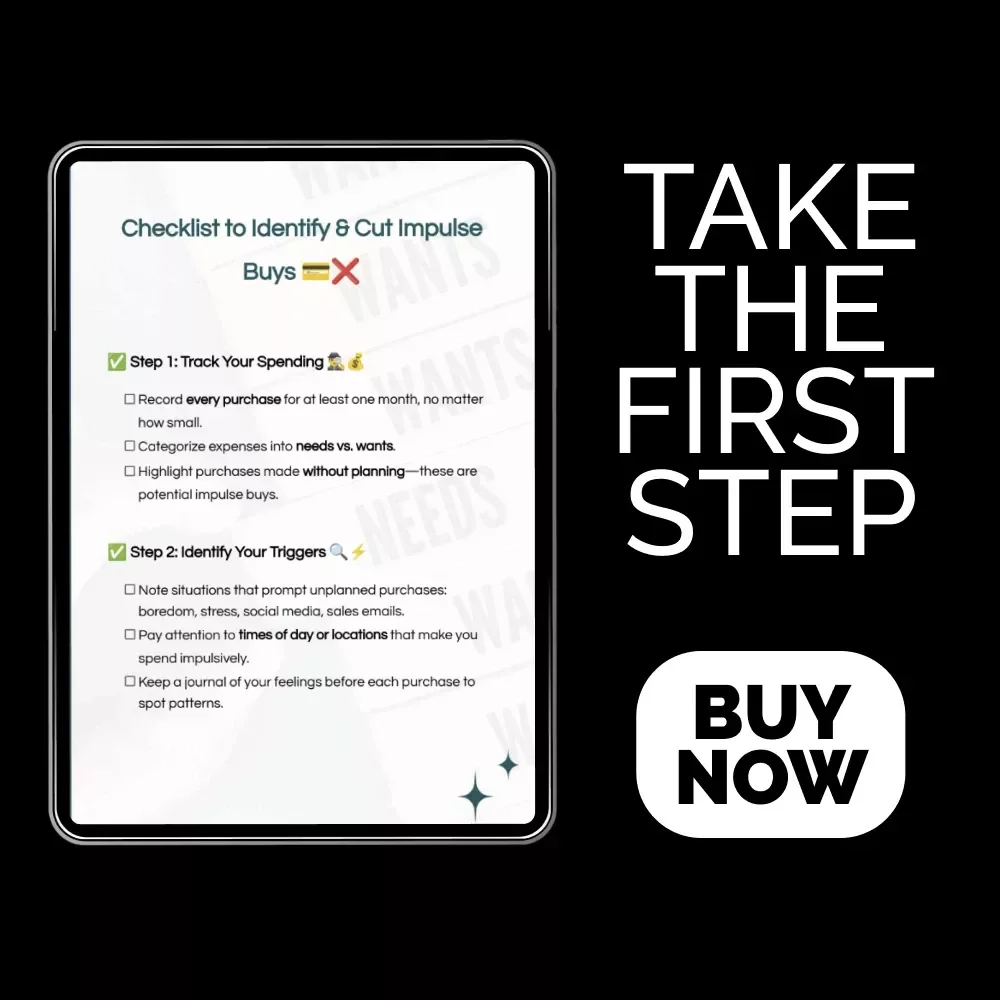 Checklist to Identify & Cut Impulse Buys – Printable Guide on how to identify and cut impulse buys, Budget Planner, Spending Tracker, Digital Download