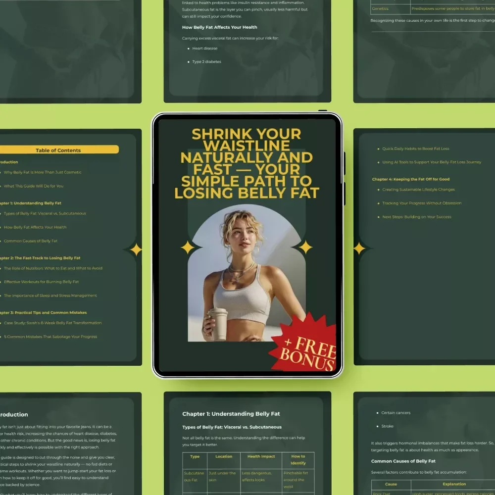 Shrink Your Waistline Naturally and Fast — Your Simple Path to Losing Belly Fat | How to Lose Belly Fat Fast Guide, eBook, Checklist