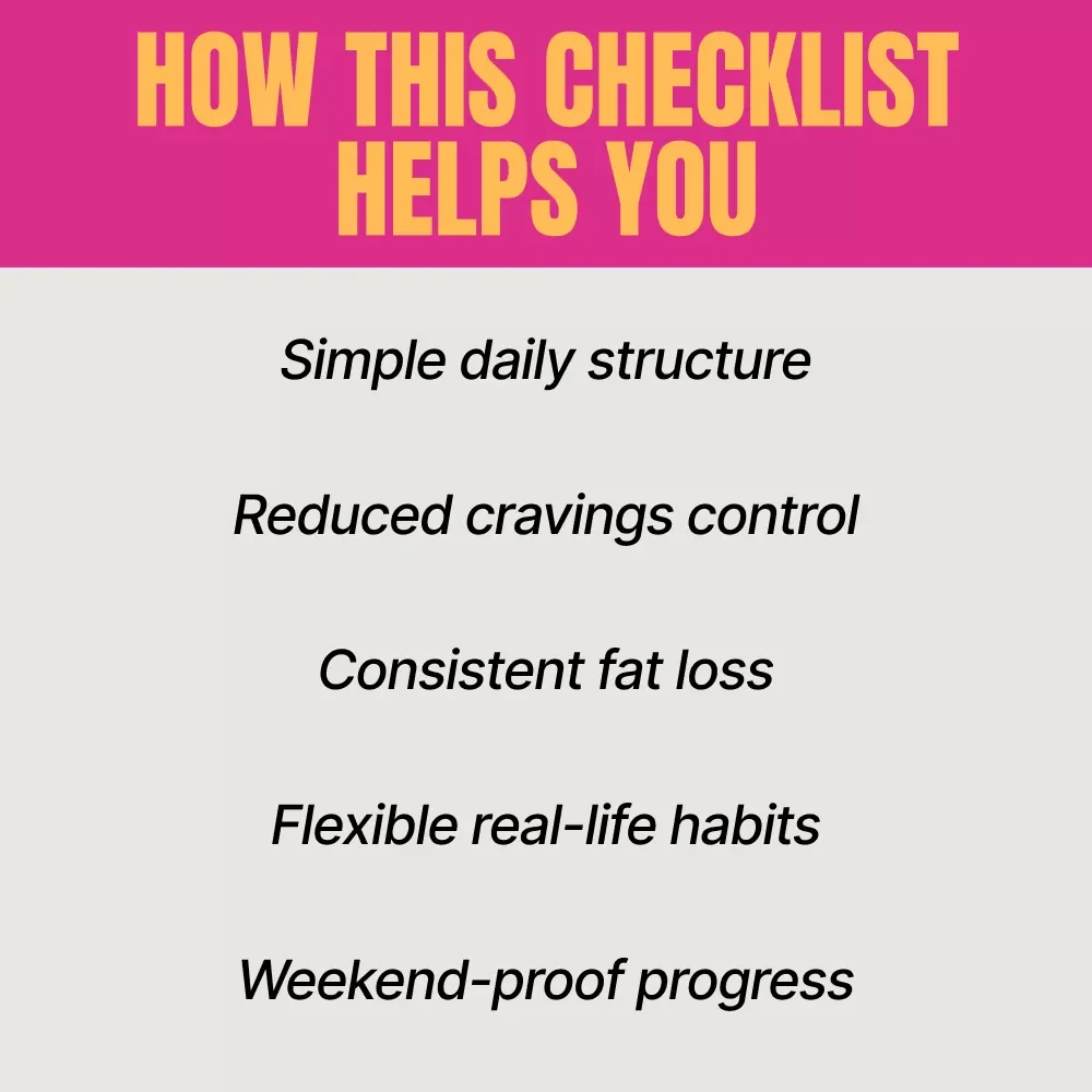 Your 30-Day Fat Drop Checklist – Simple Daily Weight Loss Plan | How to Lose 10 lbs in a Month Checklist