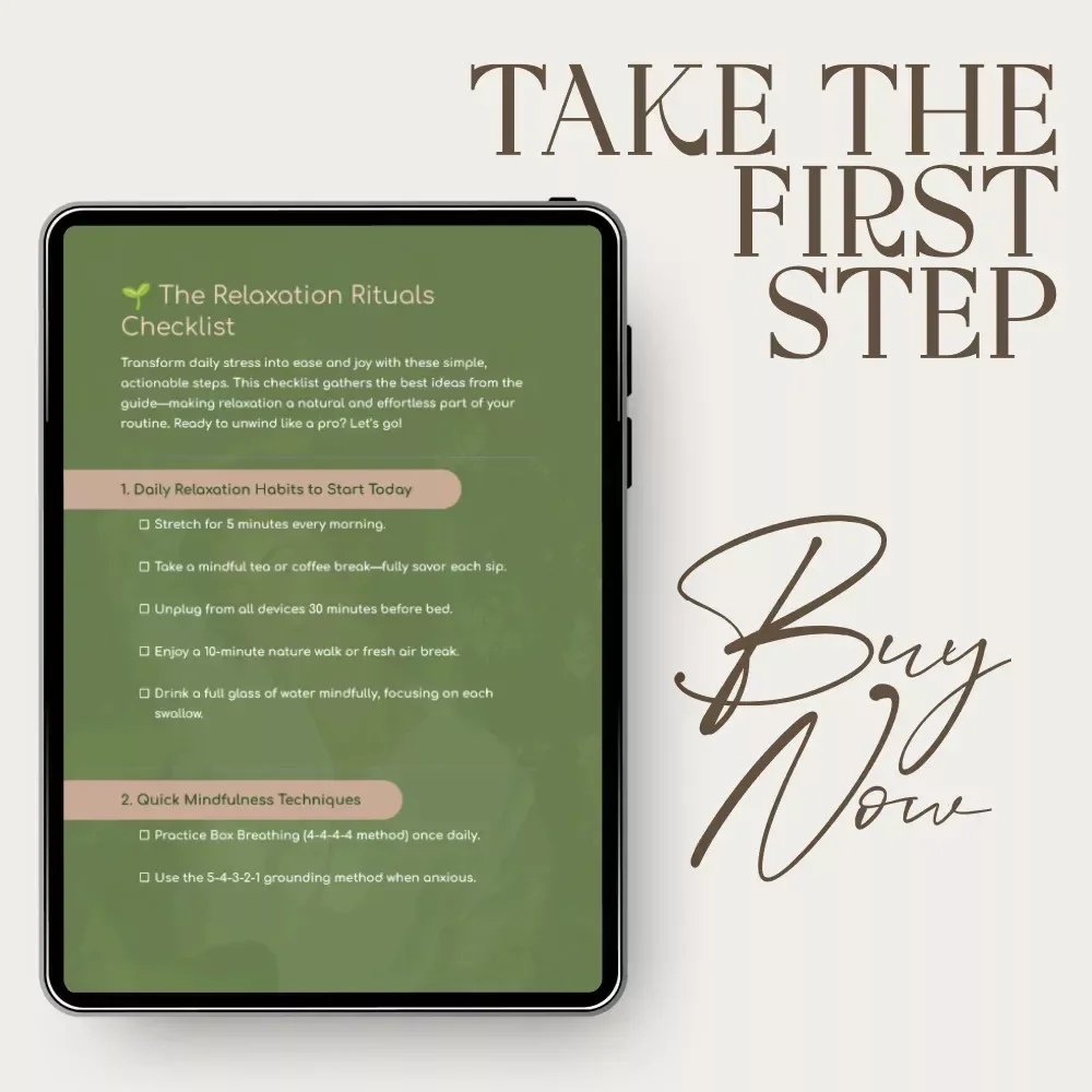 The Relaxation Rituals Checklist: Daily Relaxing Things for Stress Relief & Mindful Calm