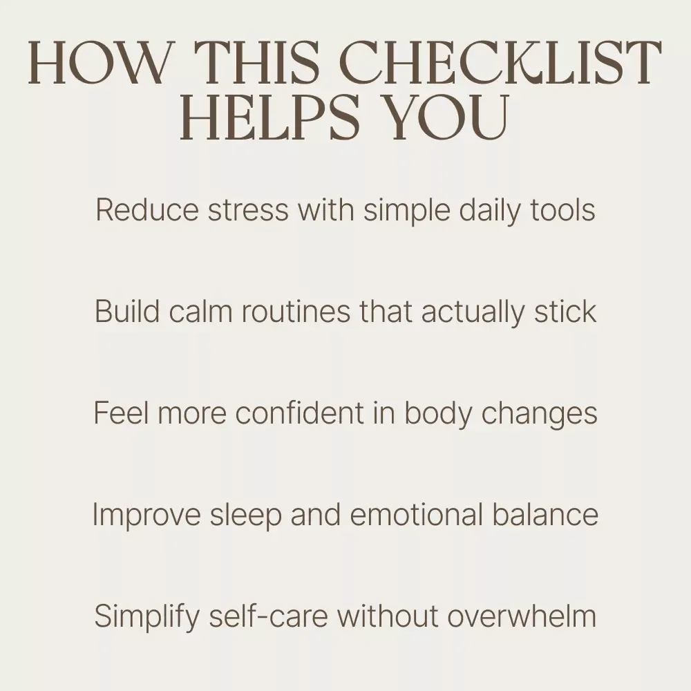 The Menopause Calm & Confidence Checklist – Printable Menopause Guide, Relaxation & Self-Care Checklist, Digital Download for Stress Relief & Balance