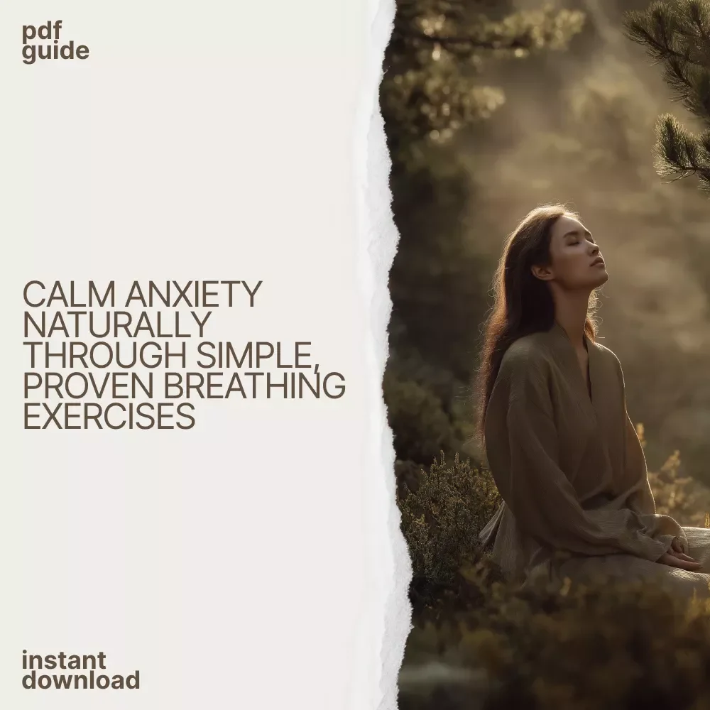 Simple Breathing Exercises to Calm Anxiety and Reclaim Your Peace | Anxiety Relief Guide, Breathing Techniques eBook, Stress & Panic Calm Checklist, Digital Download