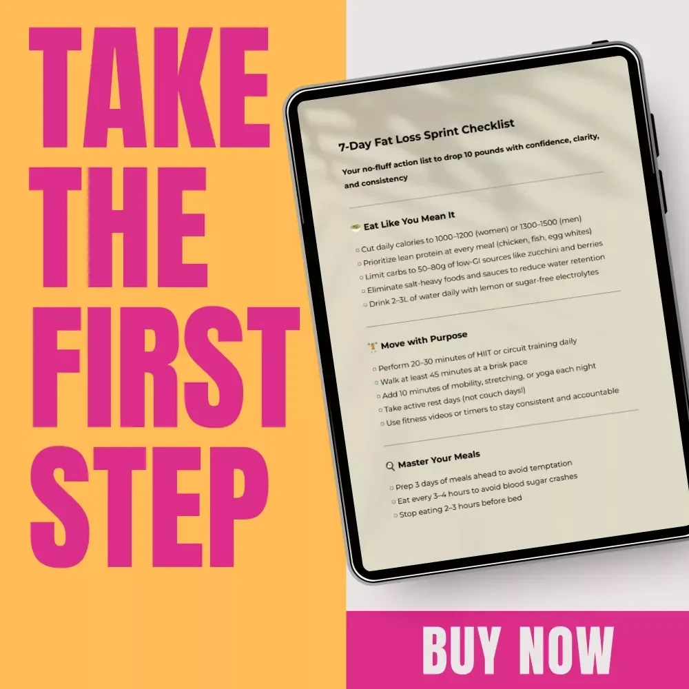 7-Day Fat Loss Sprint Checklist | How to Lose 10 Pounds in a Week Digital Download | Rapid Fat Loss Reset & Meal Prep Guide