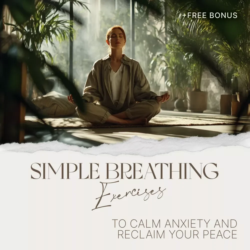 Simple Breathing Exercises to Calm Anxiety and Reclaim Your Peace | Anxiety Relief Guide, Breathing Techniques eBook, Stress & Panic Calm Checklist, Digital Download