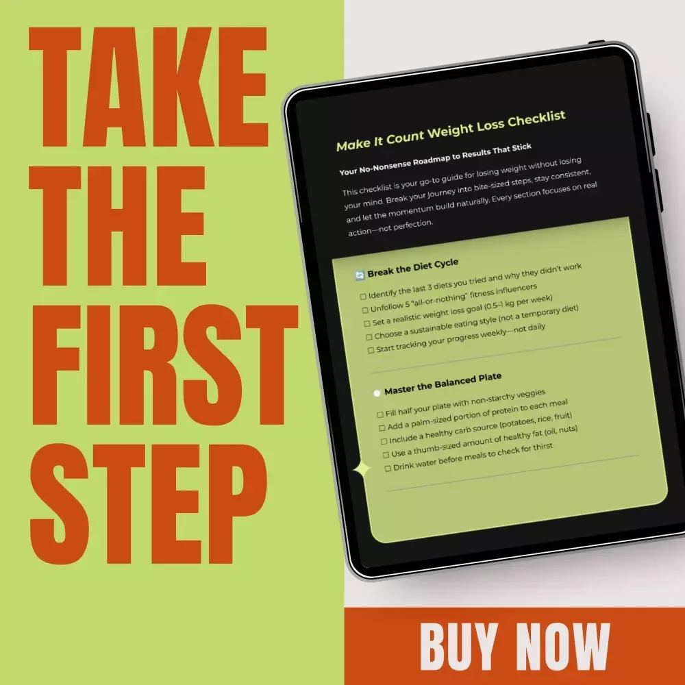 Make It Count Weight Loss Checklist – How Do I Lose Weight Guide, Digital Download for Sustainable Dieting & Healthy Habits