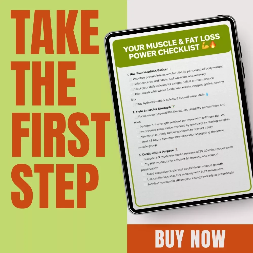 Your Muscle & Fat Loss Power Checklist | Digital Download, Fat Loss Guide, Muscle Building Planner, Fitness Meal Planning & AI Workout Tracker