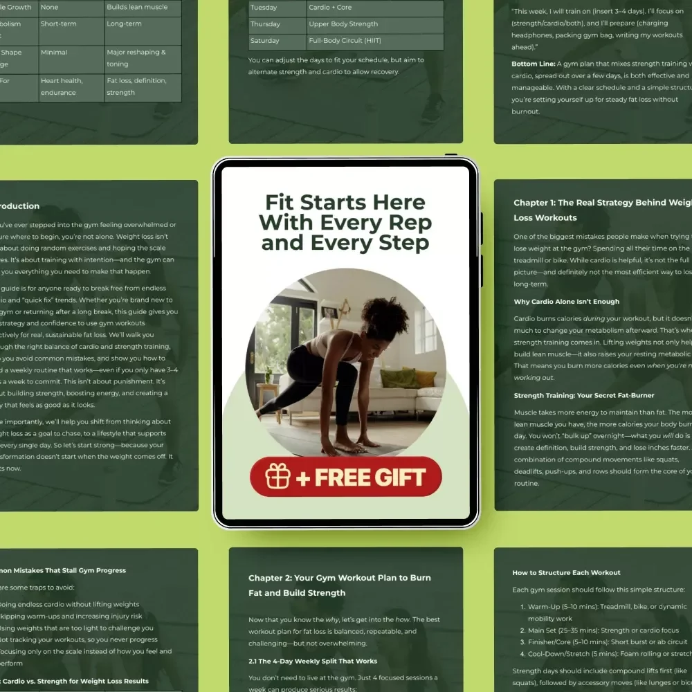 Fit Starts Here With Every Rep and Every Step | Weight Loss Workout Gym Guide for Fat Burn, Strength & Sustainable Results