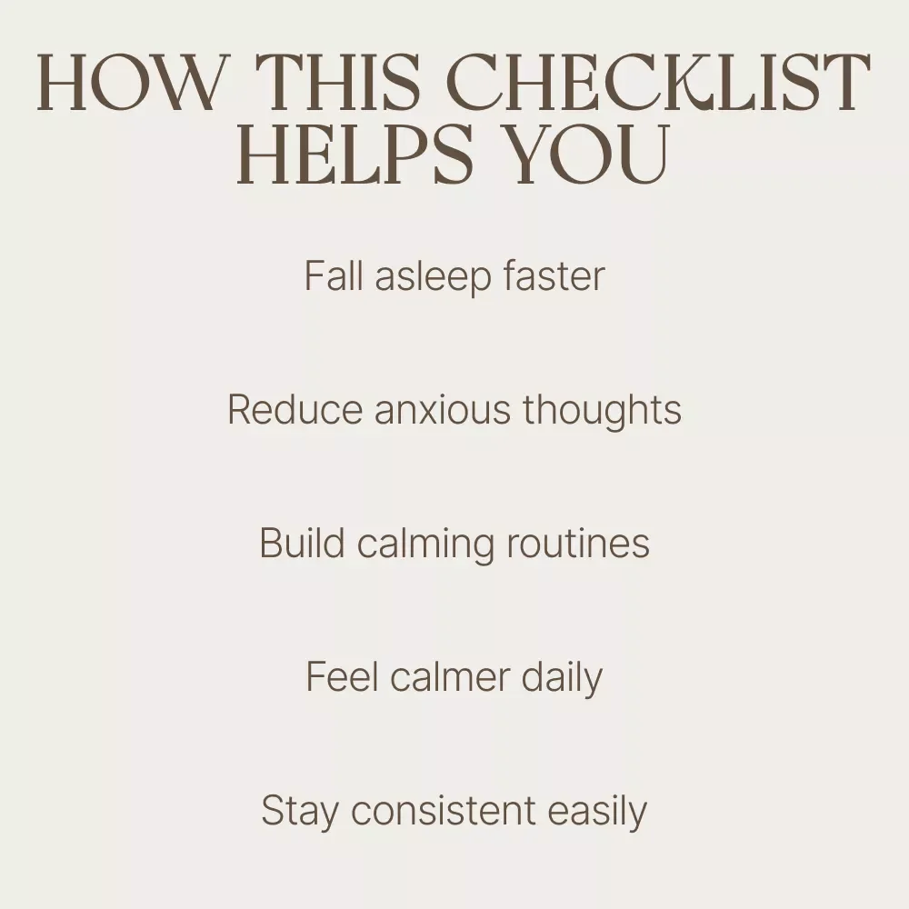 Find Your Calm Checklist: Simple Steps to Sleep Better and Ease Anxiety | Meditation for Sleep and Anxiety Printable | Night Routine & Mindfulness Checklist