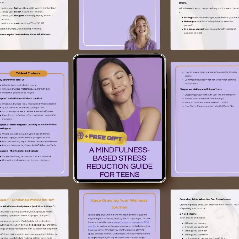 A Mindfulness-Based Stress Reduction Guide for Teens | Practical Mindfulness Based Stress Reduction for Teens | Digital Guide for Calm, Focus & Emotional Balance