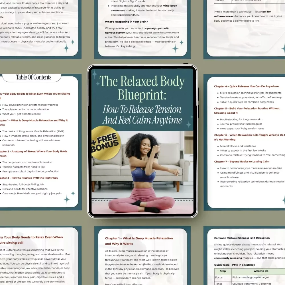 The Relaxed Body Blueprint: How to Release Tension and Feel Calm Anytime | Deep Muscle Relaxation Ebook, Progressive Muscle Relaxation Guide, Stress Relief Workbook