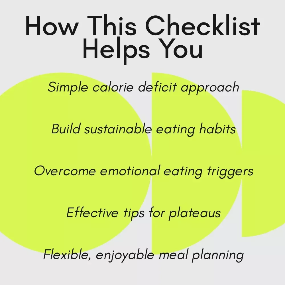 Your Fun & Easy Fat Loss Game Plan Checklist – Simple, Flexible Food Diet to Lose Weight