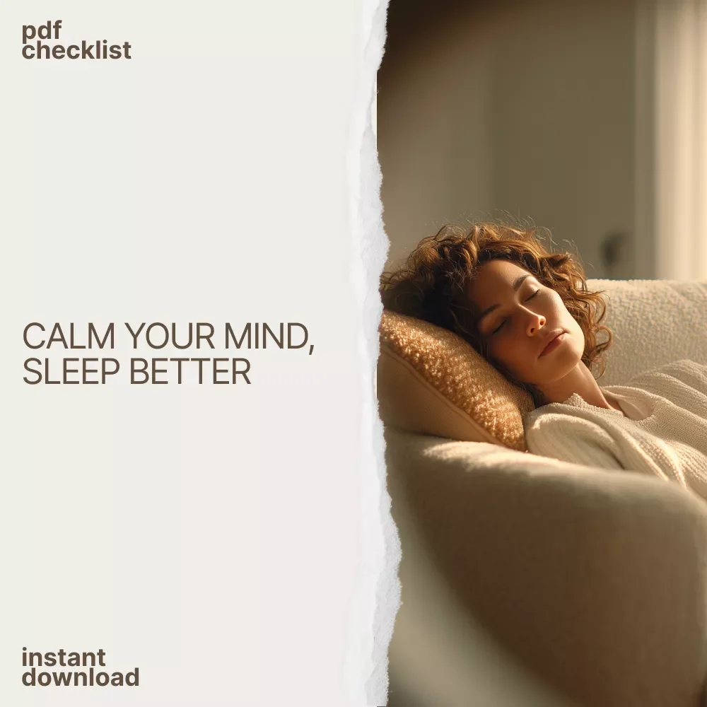 Find Your Calm Checklist: Simple Steps to Sleep Better and Ease Anxiety | Meditation for Sleep and Anxiety Printable | Night Routine & Mindfulness Checklist